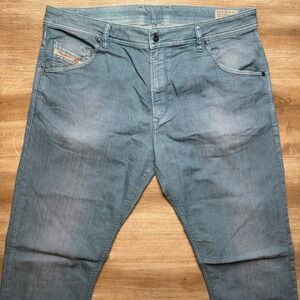 Diesel Jeans Men 36x34 Teal Krayver Slim Carrot Fit Unique Wash Designer 0819D